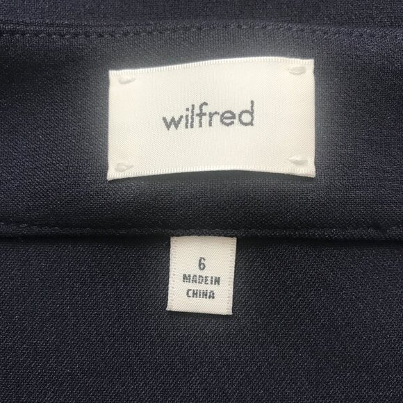 Wilfred Aritzia Meyer Skirt Dark Night Navy A-line High Rise Midi Skirt Size 6 - Picture 8 of 12